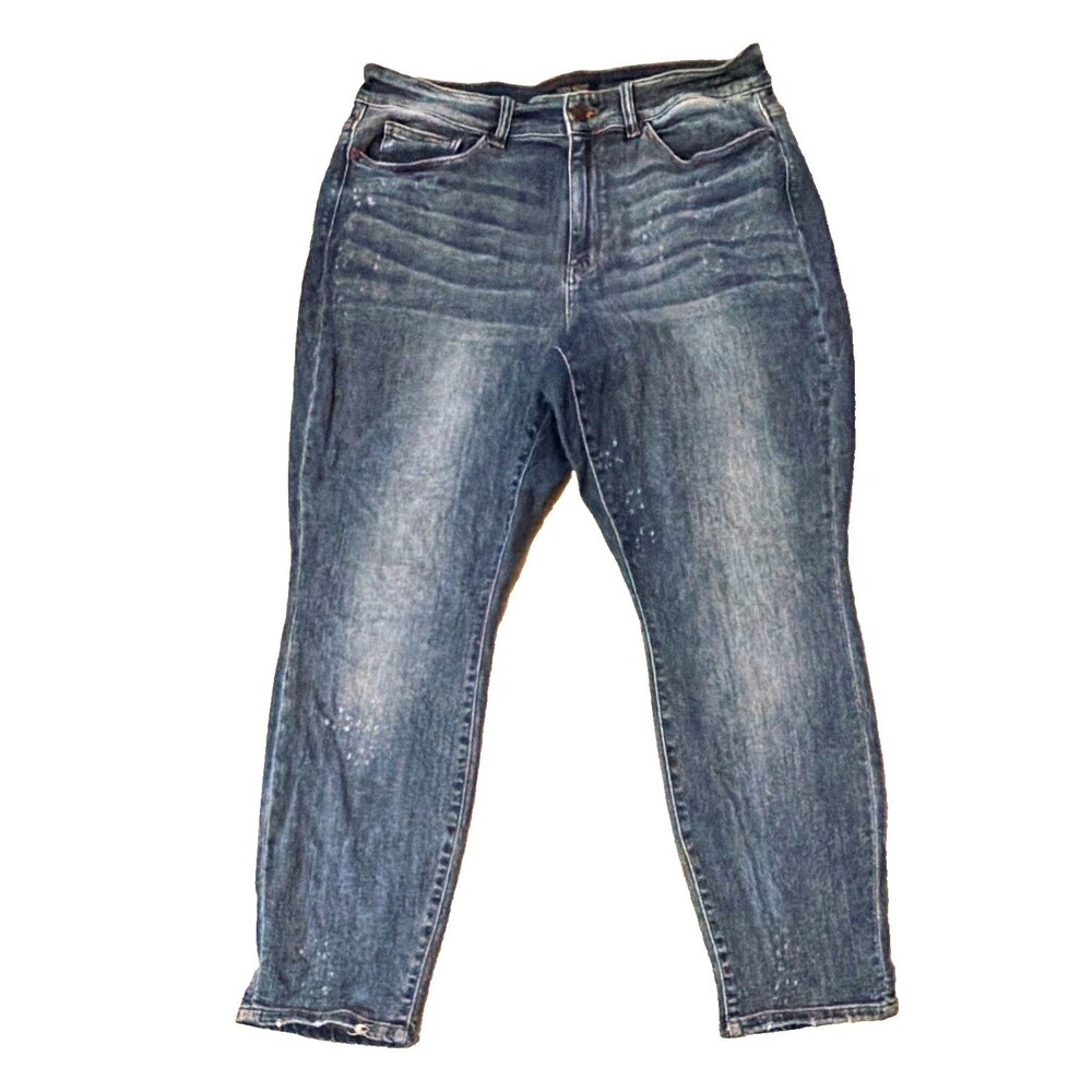 Judy Blue Jeans 18W Boyfriend Fit Blue Denim Distressed Stretch